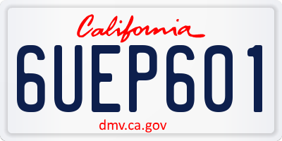 CA license plate 6UEP601