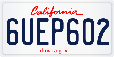 CA license plate 6UEP602