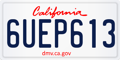 CA license plate 6UEP613