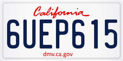 CA license plate 6UEP615