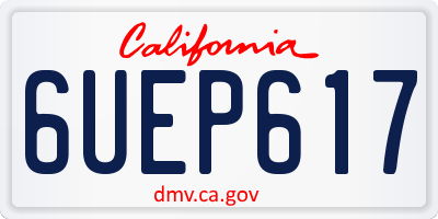 CA license plate 6UEP617