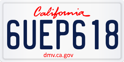 CA license plate 6UEP618