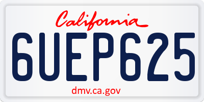 CA license plate 6UEP625