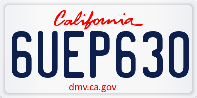 CA license plate 6UEP630