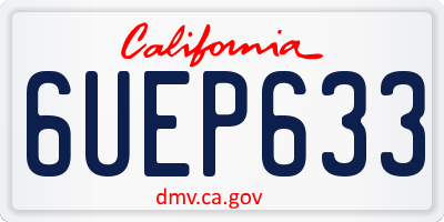 CA license plate 6UEP633