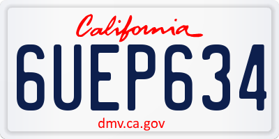 CA license plate 6UEP634