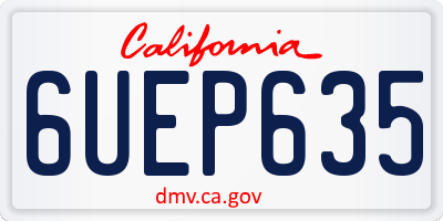 CA license plate 6UEP635
