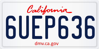 CA license plate 6UEP636