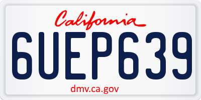CA license plate 6UEP639