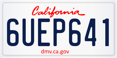 CA license plate 6UEP641