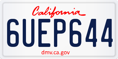 CA license plate 6UEP644