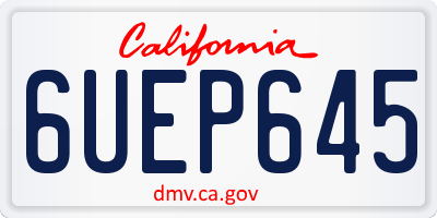 CA license plate 6UEP645