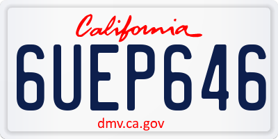 CA license plate 6UEP646