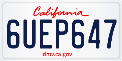 CA license plate 6UEP647