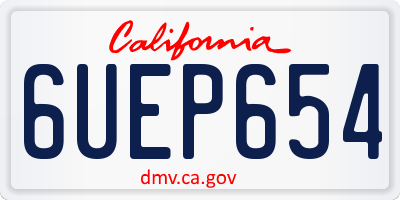 CA license plate 6UEP654
