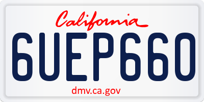 CA license plate 6UEP660