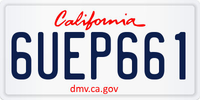 CA license plate 6UEP661