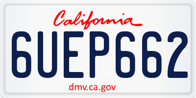 CA license plate 6UEP662