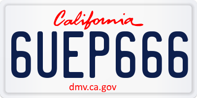 CA license plate 6UEP666