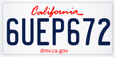 CA license plate 6UEP672