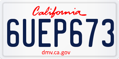 CA license plate 6UEP673