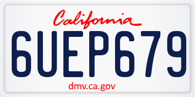 CA license plate 6UEP679