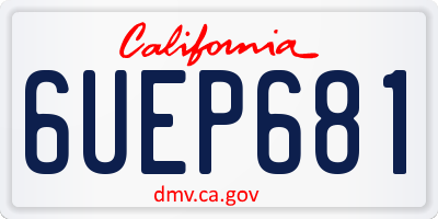 CA license plate 6UEP681
