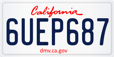 CA license plate 6UEP687