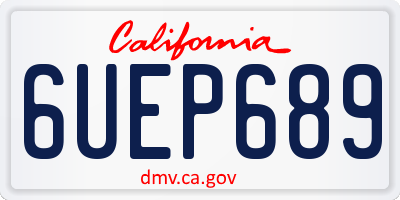 CA license plate 6UEP689