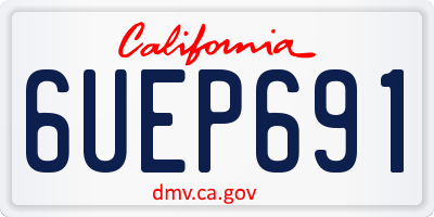 CA license plate 6UEP691