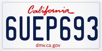 CA license plate 6UEP693