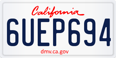 CA license plate 6UEP694