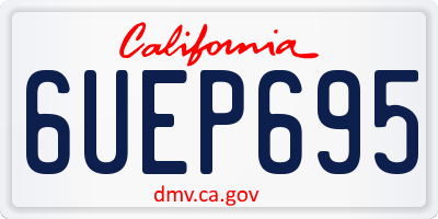 CA license plate 6UEP695