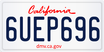 CA license plate 6UEP696