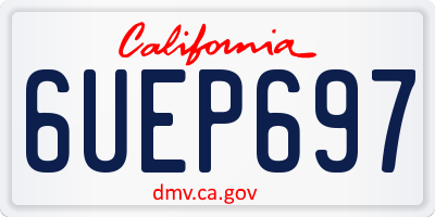 CA license plate 6UEP697