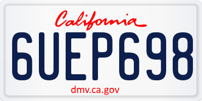 CA license plate 6UEP698