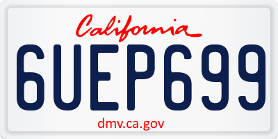 CA license plate 6UEP699