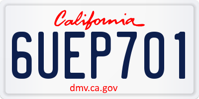 CA license plate 6UEP701