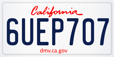 CA license plate 6UEP707