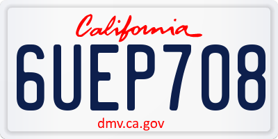 CA license plate 6UEP708
