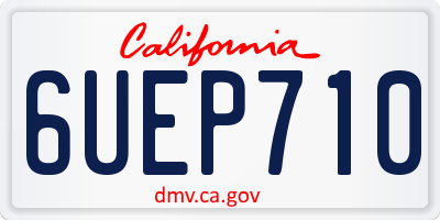 CA license plate 6UEP710