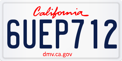 CA license plate 6UEP712