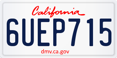CA license plate 6UEP715