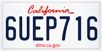 CA license plate 6UEP716
