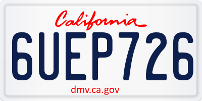 CA license plate 6UEP726