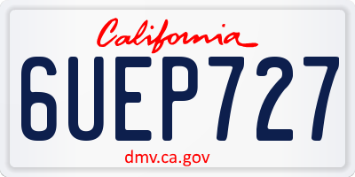CA license plate 6UEP727
