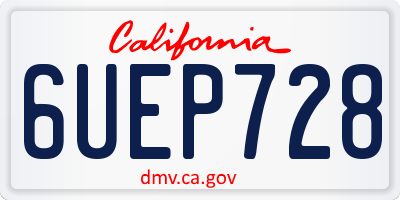 CA license plate 6UEP728