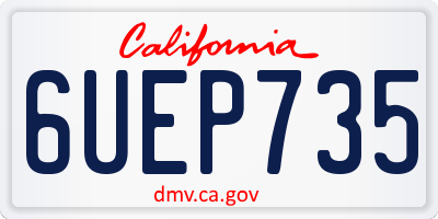 CA license plate 6UEP735