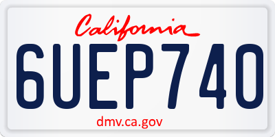 CA license plate 6UEP740