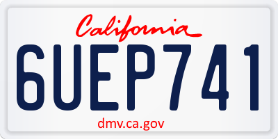 CA license plate 6UEP741